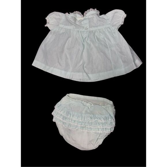 Vintage 2 piece Nannette Baby Dress, pink flowy, with cute Diaper Cover Bloom 9- - Picture 5 of 10